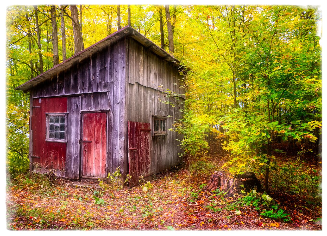Cabane rustique dans le boisé de la ferme, à Saint-Eustache